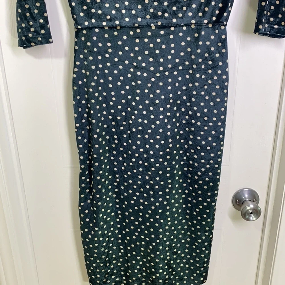 Zara - Green & Creme Dot Twisted Dress Size XS